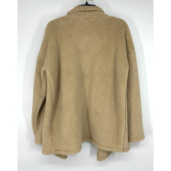 Lucky Brand Cardigan Womens Large Faux Shearling Fleece Open Front Jacket NWT - Picture 9 of 11